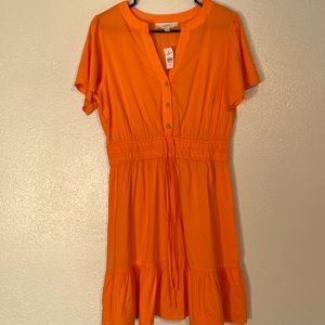 LOFT Orange Midi Dress